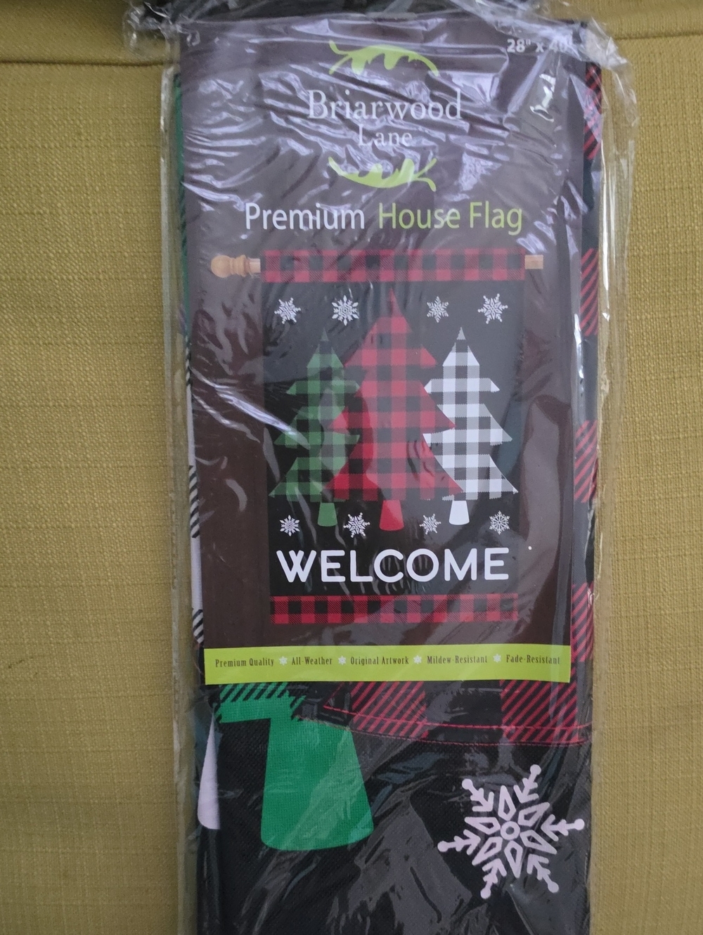 Welcome Premium House Flag - Green/Red/Black